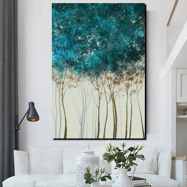 Tree Paintings, Simple Modern Art, Dining Room Wall Art Ideas, Buy Canvas Art Online, Simple Abstract Art, Large Acrylic Painting on Canvas-artworkcanvas