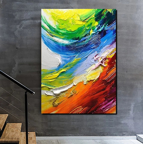 Contemporary Modern Art, Living Room Wall Art Ideas, Impasto Paintings, Buy Large Paintings Online, Palette Knife Paintings-artworkcanvas