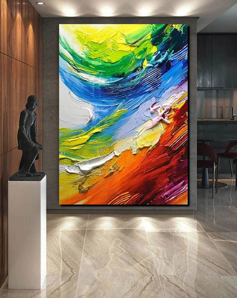 Contemporary Modern Art, Living Room Wall Art Ideas, Impasto Paintings, Buy Large Paintings Online, Palette Knife Paintings-artworkcanvas