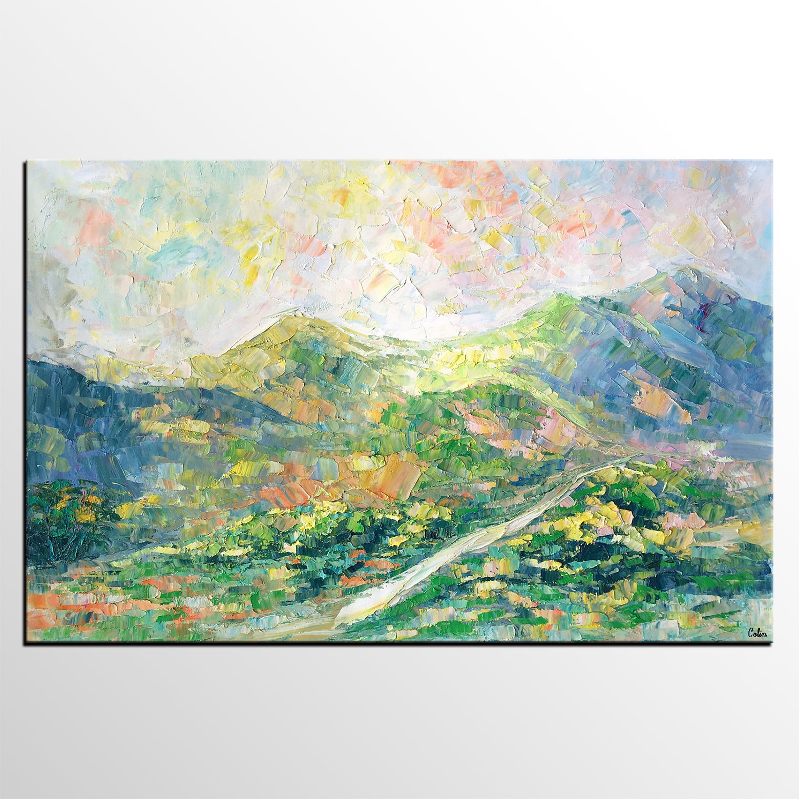 Abstract Painting, Oil Painting, Original Wall Art, Landscape Painting, Large Art, Canvas Art, Wall Art, Canvas Painting, Mountain Painting-artworkcanvas