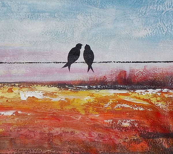 Canvas Wall Art Painting, Love Birds Painting, Modern Canvas Wall Art, Original Acrylic Paintings, Wedding Gift C-artworkcanvas