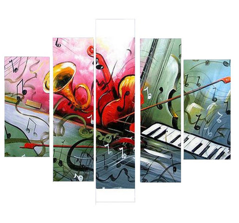 Violin Painting, Bedroom Abstract Painting, Electronic Organ Painting, 5 Piece Canvas Art-artworkcanvas