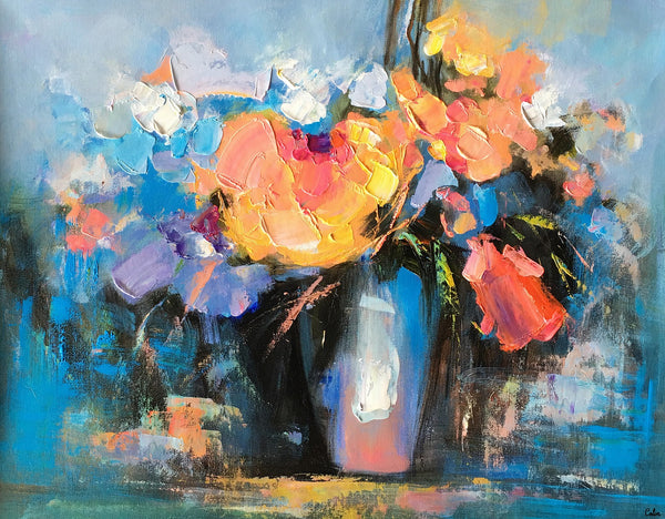 Flower Painting, Heavy Texture Art, Tree Painting, Bedroom Wall Art, Canvas Art, Wall Art, Abstract Artwork, Impasto Painting, 450-artworkcanvas