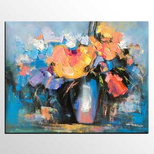 Flower Painting, Heavy Texture Art, Tree Painting, Bedroom Wall Art, Canvas Art, Wall Art, Abstract Artwork, Impasto Painting, 450-artworkcanvas
