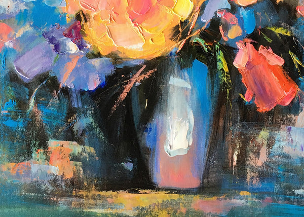 Flower Painting, Heavy Texture Art, Tree Painting, Bedroom Wall Art, Canvas Art, Wall Art, Abstract Artwork, Impasto Painting, 450-artworkcanvas