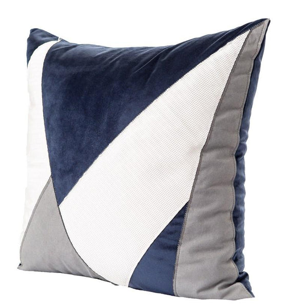 Modern Throw Pillows, Decorative Sofa Pillows, Blue, White, Gray Simple Style Pillow, Modern Couch Pillows, Blue Pillows for Living Room-artworkcanvas