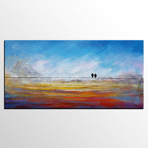 Contemporary Wall Art, Abstract Artwork, Modern Art, Love Birds Painting, Art for Sale, Abstract Art Painting, Painting for Sale-artworkcanvas