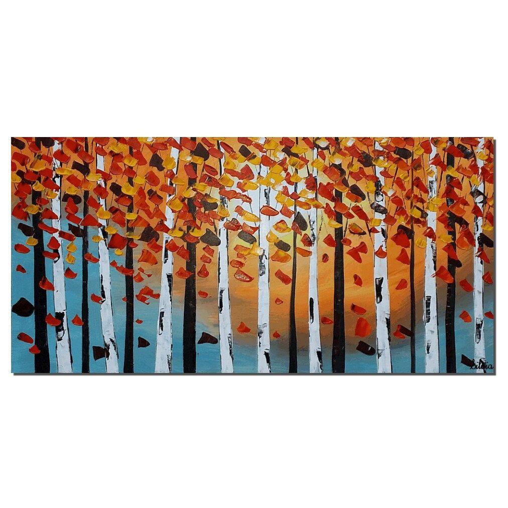 Art Painting, Contemporary Art, Birch Tree Painting, Modern Artwork, Abstract Art Painting, Painting for Sale-artworkcanvas