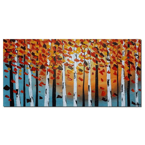 Art Painting, Contemporary Art, Birch Tree Painting, Modern Artwork, Abstract Art Painting, Painting for Sale-artworkcanvas