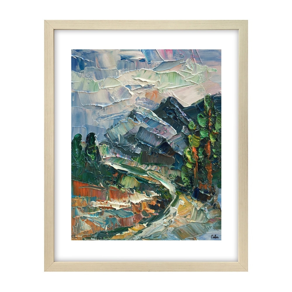 Canvas Painting, Small Oil Painting, Heavy Texture Oil Painting, Mountain Landscape Painting, 8X10 inch-artworkcanvas