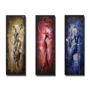 Cellist, Singer, Saxophone Player, Musical Instrument Player Painting, Bedroom Abstract Painting-artworkcanvas