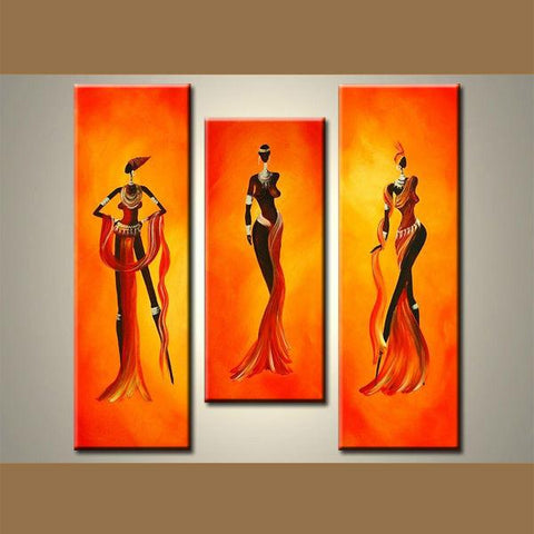 Dining Room Wall Art, African Woman Painting, African Girl Painting, Abstract Art Painting, Modern Art for Sale-artworkcanvas