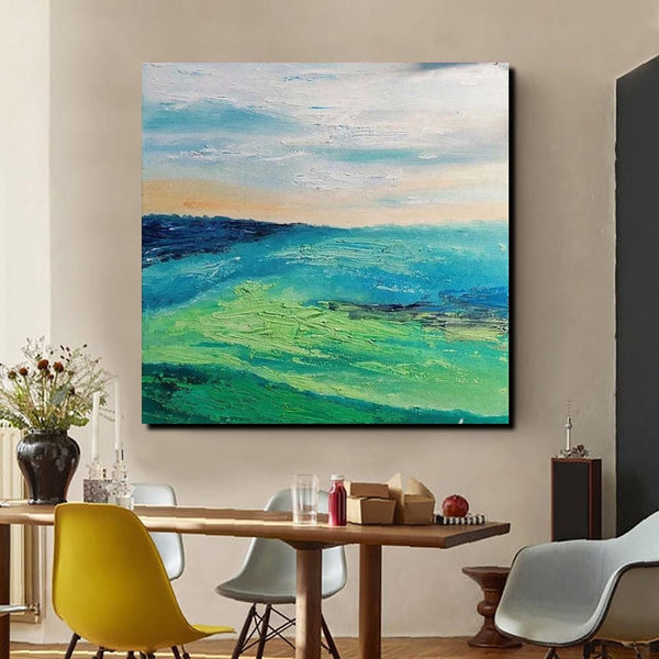 Landscape Acrylic Paintings, Abstract Landscape Painting, Modern Paintings for Living Room, Heavy Texture Painting, Large Painting Behind Sofa-artworkcanvas