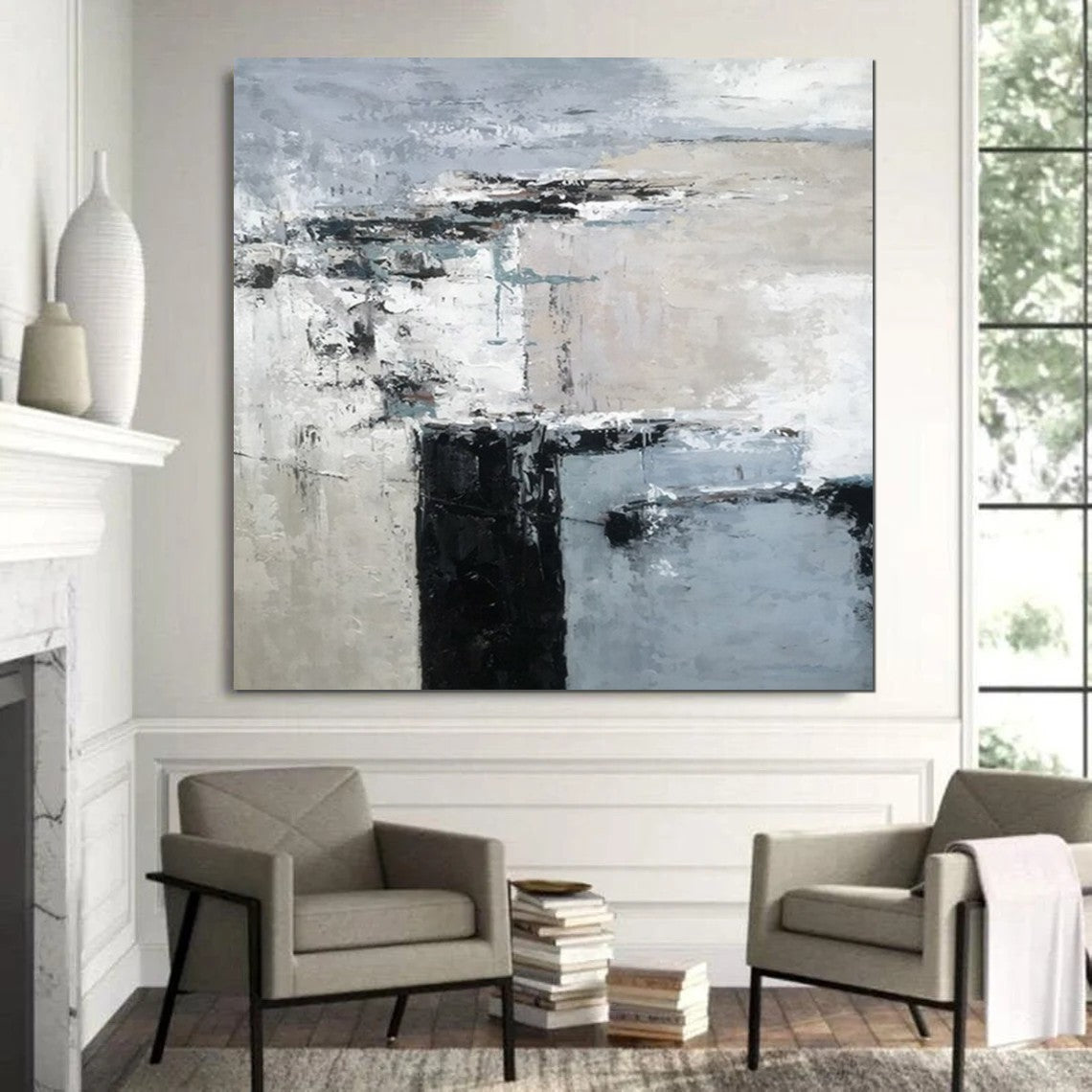 Simple Acrylic Paintings, Modern Wall Art Paintings for Living Room, Dining Room Acrylic Paintings, Heavy Texture Canvas Art, Buy Art Online-artworkcanvas