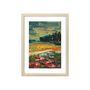 Landscape Painting, Flower and Tree Painting, Small Oil Painting, Heavy Texture Oil Painting, 8X12 inch-artworkcanvas
