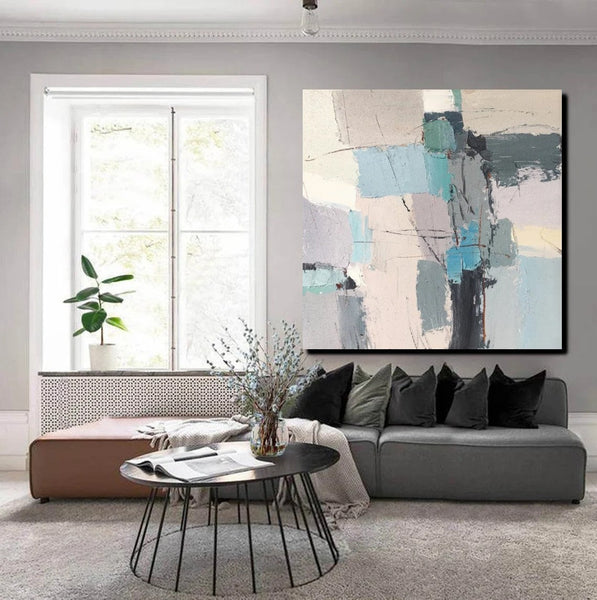 Simple Wall Art Paintings, Living Room Modern Wall Art, Modern Contemporary Art, Large Painting Behind Sofa, Acrylic Canvas Painting-artworkcanvas