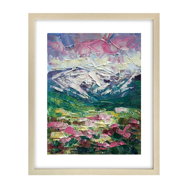 Mountain Flower Landscape Painting, Canvas Painting, Small Oil Painting, Heavy Texture Oil Painting, 8X10 inch-artworkcanvas