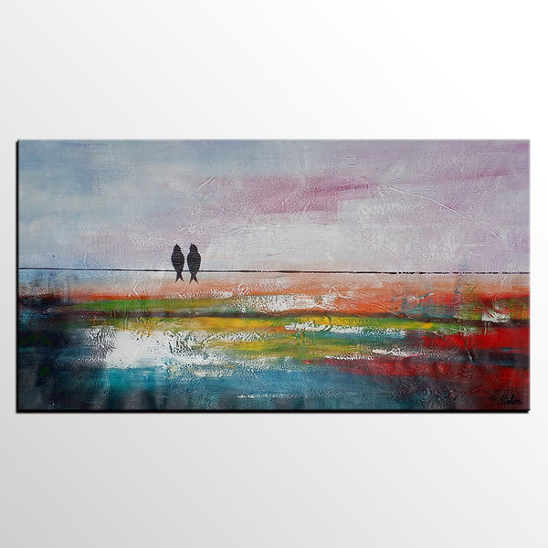 Abstract Simple Painting, Wall Art Paintings, Love Birds Painting, Bedroom Modern Wall Art Ideas, Simple Abstract Painting, C-artworkcanvas