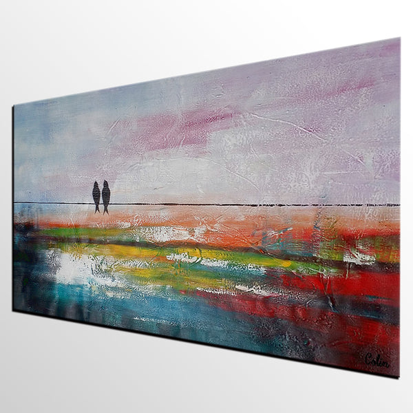 Abstract Simple Painting, Wall Art Paintings, Love Birds Painting, Bedroom Modern Wall Art Ideas, Simple Abstract Painting, C-artworkcanvas