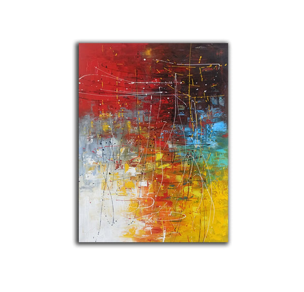 Contemporary Canvas Artwork, Large Modern Acrylic Painting, Red Abstract Wall Art Paintings, Modern Art for Dining Room, Hand Painted Wall Art Painting-artworkcanvas