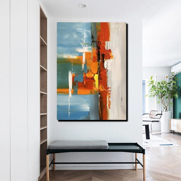 Abstract Paintings Behind Sofa, Heavy Texture Paintings for Living Room, Contemporary Modern Art, Buy Large Paintings Online-artworkcanvas