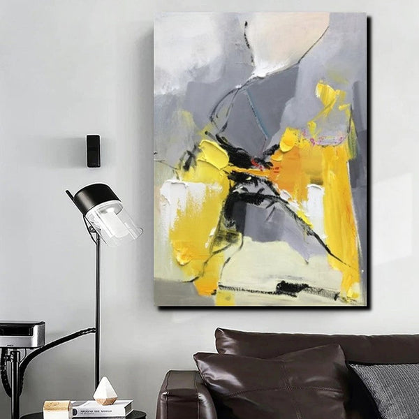 Abstract Paintings Behind Sofa, Acrylic Paintings for Bedroom, Palette Knife Canvas Art, Contemporary Canvas Wall Art, Buy Paintings Online-artworkcanvas