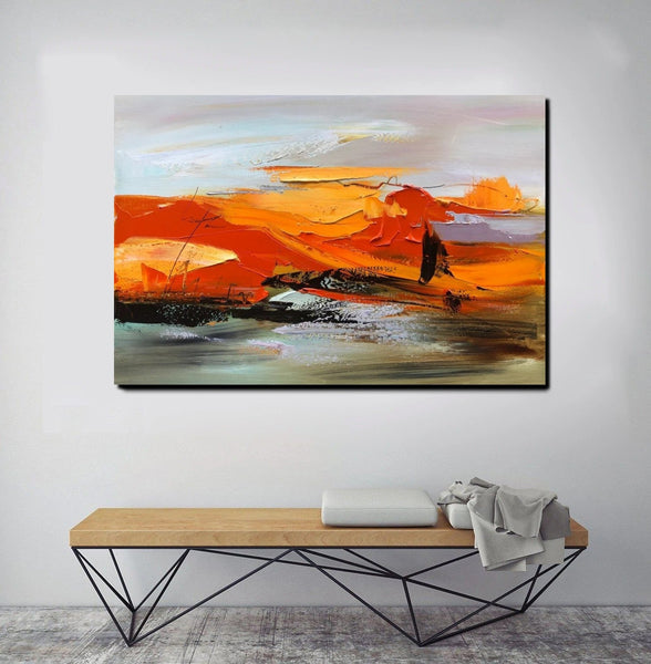 Acrylic Paintings on Canvas, Large Paintings Behind Sofa, Large Painting for Living Room, Heavy Texture Painting, Buy Paintings Online-artworkcanvas