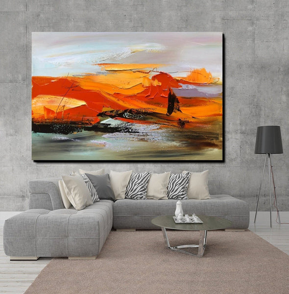 Acrylic Paintings on Canvas, Large Paintings Behind Sofa, Large Painting for Living Room, Heavy Texture Painting, Buy Paintings Online-artworkcanvas