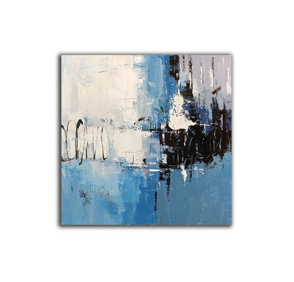 Simple Abstract Painting for Living Room, Modern Paintings for Dining Room, Blue Contemporary Modern Art Paintings, Hand Painted Art, Bedroom Wall Art Ideas-artworkcanvas