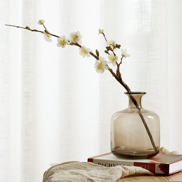 White and Pink Plum Artificial Flowers, Artificial Botany Plants, Silk Flower Arrangement, Plum Flower, Simple Flower Arrangement for Home Decoration-artworkcanvas