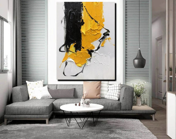 Acrylic Paintings Behind Sofa, Abstract Paintings for Bedroom, Palette Knife Canvas Art, Contemporary Canvas Wall Art, Buy Paintings Online-artworkcanvas