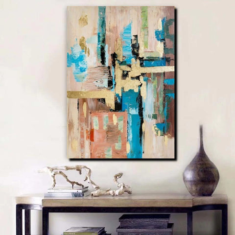 Abstract Paintings for Dining Room, Modern Paintings Behind Sofa, Palette Knife Canvas Art, Impasto Wall Art, Buy Paintings Online-artworkcanvas