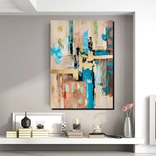 Abstract Paintings for Dining Room, Modern Paintings Behind Sofa, Palette Knife Canvas Art, Impasto Wall Art, Buy Paintings Online-artworkcanvas
