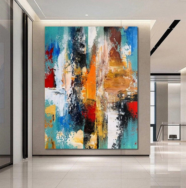 Colorful Abstract Acrylic Paintings for Living Room, Heavy Texture Canvas Art, Modern Contemporary Artwork, Buy Paintings Online-artworkcanvas