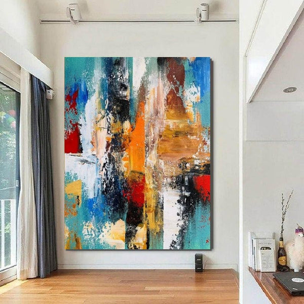 Colorful Abstract Acrylic Paintings for Living Room, Heavy Texture Canvas Art, Modern Contemporary Artwork, Buy Paintings Online-artworkcanvas