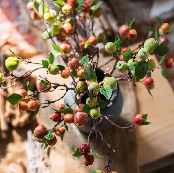 Green Apple Branch, Fruit Branch, Table Centerpiece, Beautiful Modern Flower Arrangement Ideas for Home Decoration, Simple Artificial Floral for Dining Room-artworkcanvas